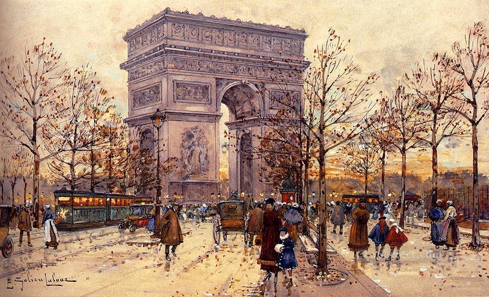 Arc De Triomphe Parisian gouache Eugene Galien Laloue Oil Paintings